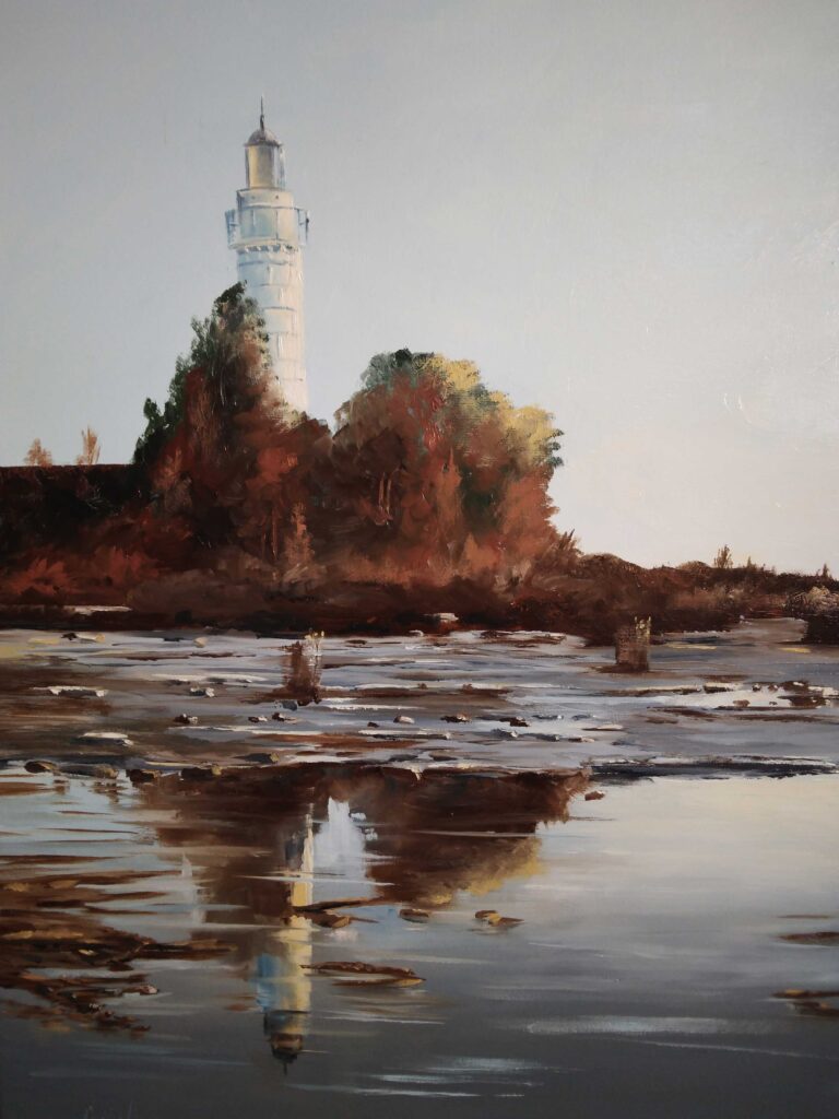 Lighthouse Reflections, 18 x 24 oil, $1000