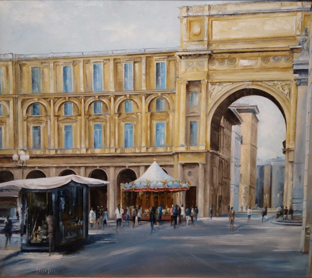Piazza Della Republica, Florence, Italy, 30 x 40 oil, $2100